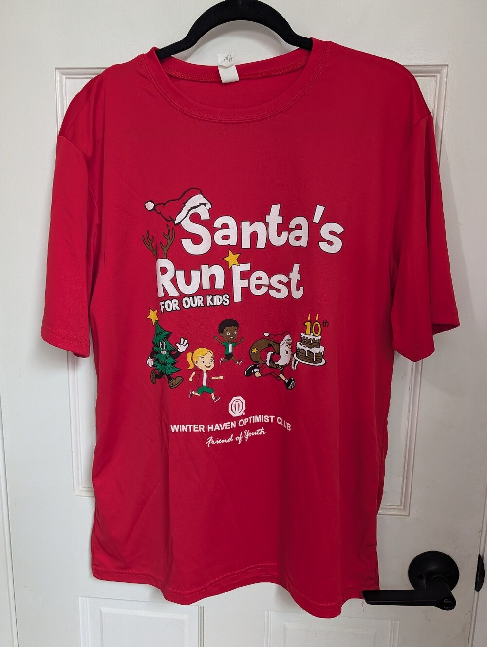 Santa's Run Fest Kids' Red Graphic Tee